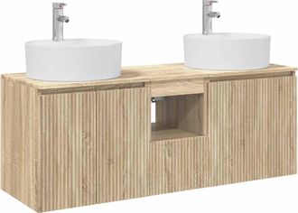 vidaXL Juego De Muebles De Ba&ntilde;o 3 Uds. Roble Sonoma Vidaxl