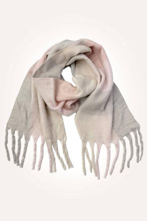 Kensie Womens Fringe Scarf In Neutral Plaid