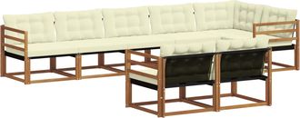 vidaXL Conjunto De Sof&aacute;s De Exterior 8 Uds. Natural Y Crema Vidaxl