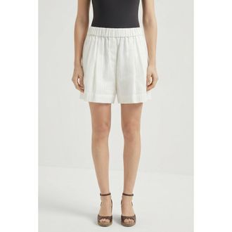 Brunello Cucinelli Off White Relaxed Shorts, Brand Size 40 (US Size 6)