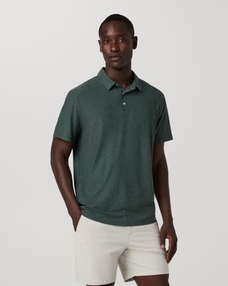 Vuori Clothing Strato Tech Polo | Milkweed Heather | XS, Size Extra Small