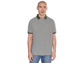 Polo Ralph Lauren Classic Fit Striped Mesh Polo Shirt Mens Clothing Supply Olive/White : 2XL, Mesh/Cotton