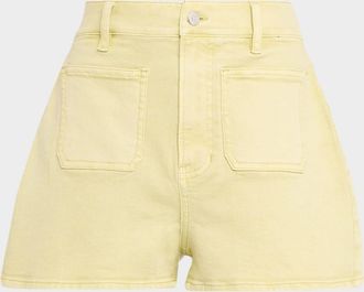 Veronica Beard Elijah Patch Pocket Denim Shorts