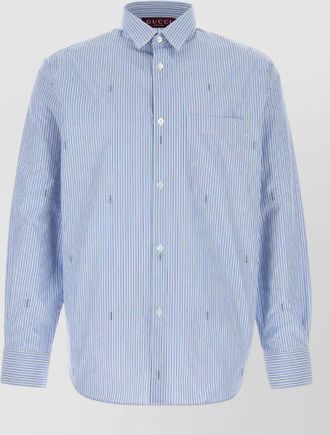 Gucci poplin shirt button down collar stripes