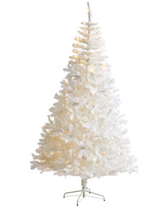 Nearly Natural 8Ft. White Artificial Christmas Tree With 1500 Bendable Branches And 450 Led Lights