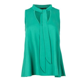 M&oacute;veis Conquista Womens Green Tie Detail Sleeveless Top - Size EU 38 (Womens)