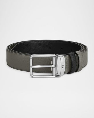 Montblanc Mens Reversible Saffiano Leather Belt