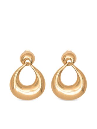 Saint Laurent clip-on earrings - women - Brass - One Size - Gold