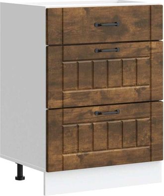 vidaXL Vidaxl - Kitchen Base Cabinet Lucca Smoked Oak Engineered Wood