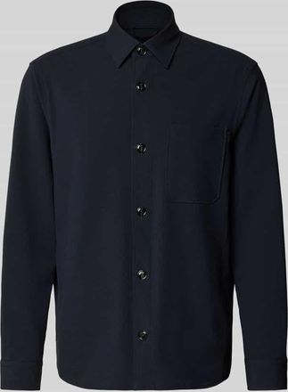 Joop Modern Fit Overshirt mit Brusttasche Modell Kalan in Marine, Gr&ouml;&szlig;e XXL