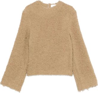 Séfr frayed-edge crew-neck sweater - Neutrals