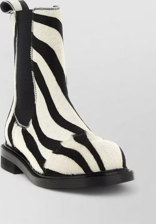Moschino leather zebra-print ankle boots