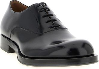 Dries Van Noten Mens Black Calfskin Oxfords And Derbies Shoe