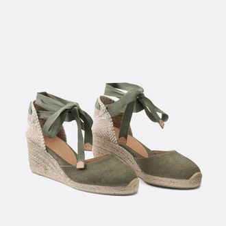 Castaner Espadrilles met sleehak, in stof Carina