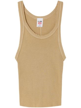 Re/Done ribbed-knit tank top - women - Cotton - M - Neutrals