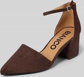 Bianco Pumps in Leder-Optik mit Schnallenverschluss in Dunkelbraun, Gr&ouml;&szlig;e 36