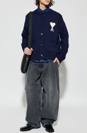 Ami Short-sleeve Shirt, Mens, Navy Blue