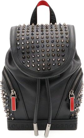 Christian Louboutin Black Red Color Leather Backpack (Pre-Owned)
