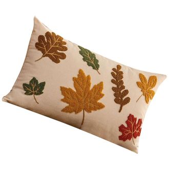 OEM Funda De Coj&iacute;n/almohada Con Bordado De Hoja De Arce Oto&ntilde;al - F