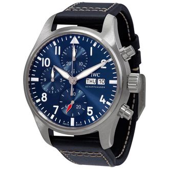IWC Pre-owned IWC Pilot Chronograph Automatic Blue Dial Mens Watch IW388101