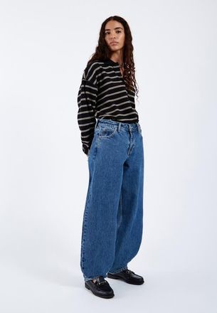 Dr. Denim Nanci Mid Barrel Jeans in Stream Mid Retro at Nordstrom, Size 26