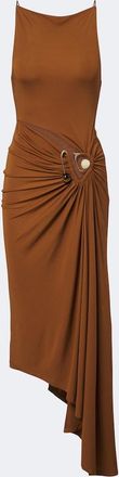 CHRISTOPHER ESBER Veer Spiral Crystal draped midi dress