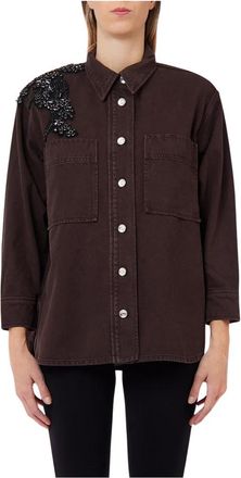 Liu Jo Dames, Blouses & Shirts, Bruin, Maat: XS Denim