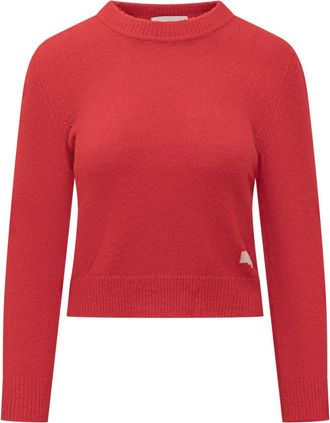 Isabel Marant Red Solid Crew Neck Sweater