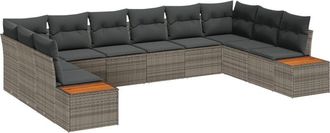 vidaXL Vidaxl - Garden Sofa Set 10 pcs Grey 344 x 209 x 85 cm Poly rattan