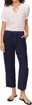 Bella Dahl Soft Barrel Zip Front Trousers In Nautical Night