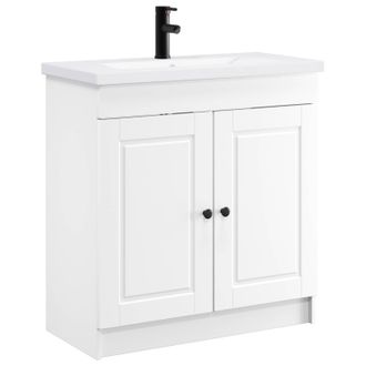 vidaXL Juego De Muebles De Ba&ntilde;o Blanco 78,5 X 37,5 X 81 Cm Vidaxl