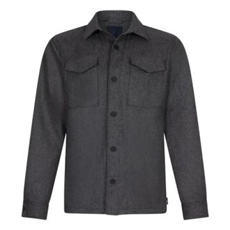 Cavallaro Giovi Overshirt - Heren - Zomerjassen - Grijs - L - Wol - Jassen
