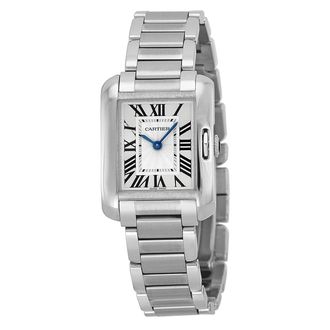 Cartier Pre-owned Cartier Tank Anglaise Silver Flinque Dial Ladies Watch W5310022