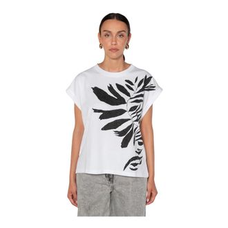 Kaos Kaos, Tops, Dames, Wit, S, Katoen, Glanzende Accent Katoenen Top