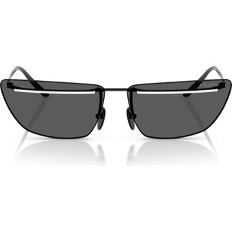 Prada 64mm Oversize Butterfly Sunglasses in Black/White /Dark Grey at Nordstrom