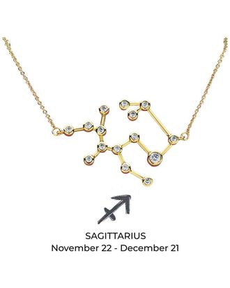 Sterling Forever 14K CZ When Stars Align Constellation Necklace