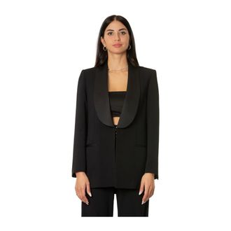 Simona Corsellini Tuxedo Jas - Dames - Jassen - Zwart - Maat: L Leer