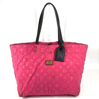 Louis Vuitton Black Pink Microfiber Shoulder Bag Tote Bag (Pre-Owned)