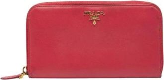 Prada Pre-owned Wallets, female, Pink, Size: ONE SIZE Pre-owned Leather Wallet