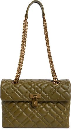 Kurt Geiger Brixton Quilted Leather Shoulder Bag in Beige/Khaki at Nordstrom Rack