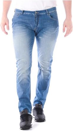 Daniele Alessandrini Jeans - Heren - Slim Fit Jeans - Blauw - W36 - Katoen - Jeans