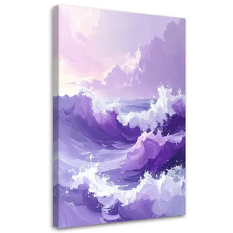 Feeby Impresi&oacute;n De Imagen, Olas Del Mar Paisaje Marino En Tonos Pastel Morados, 80x120