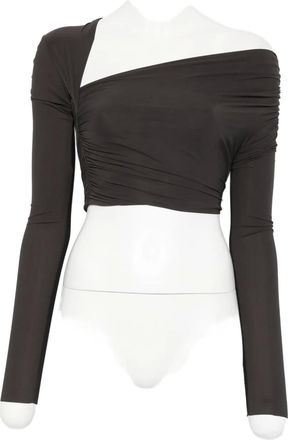 Amazuìn one-shoulder blouse - women - Elastane/Polyamide - One Size - Brown