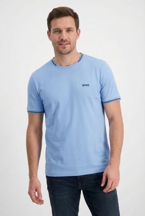 Boss Green by Hugo Boss T-Shirt BOSS GREEN Taul, Herren, Gr. 4XL, open blau469, Single Jersey, Obermaterial: 92% Baumwolle, 8% Elasthan, regular fit normal, Rundhals, Rippb&uuml;n