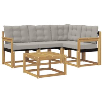 vidaXL Conjunto De Sof&aacute;s De Exterior 5 Pcs Blanco Y Gris Claro Vidaxl