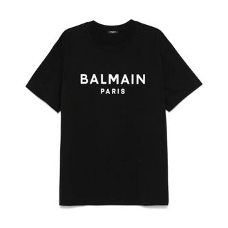 Balmain T-Shirts, male, Black, Size: M Printed T-Shirt