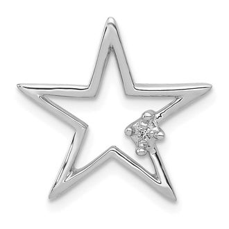 Diamond2Deal 14k White Gold Diamond Star Chain Slide
