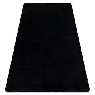 RugsX Tappeto Posh Shaggy Nero Peluche, Antiscivolo, Lavabile Black 80x150 Cm