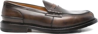 Premiata Penny Slot Detail Brown Leather Loafers
