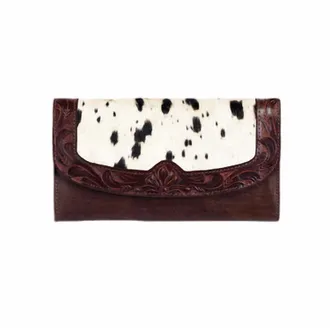 Ariat Womens Western Cowhide Wallet In White Multi